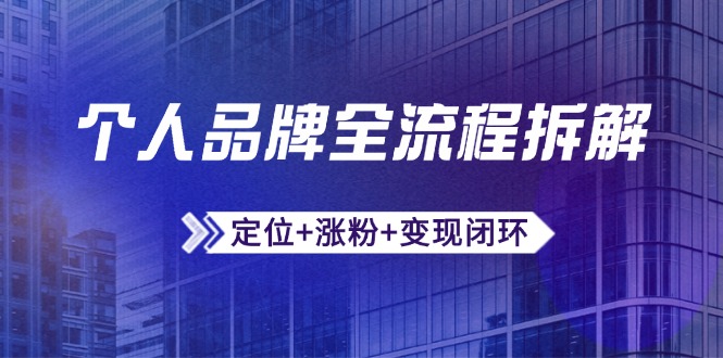 个人品牌全流程拆解：定位+涨粉+变现闭环，微信生态运营与资源整合-hcnxn