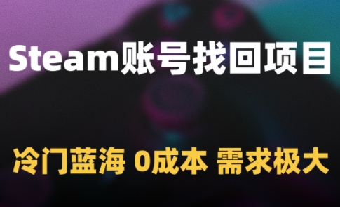 Steam账号找回项目，冷门蓝海，0成本，需求极大-hcnxn