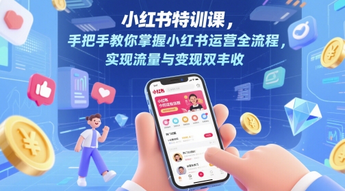小红书特训课，手把手教你掌握小红书运营全流程，实现流量与变现双丰收-hcnxn