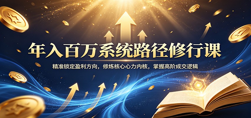 年入百万系统路径修行课：精准锁定盈利方向，修炼核心心力内核，掌握高阶成交逻辑-hcnxn
