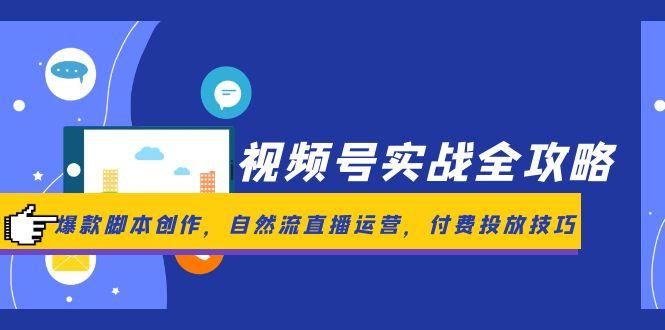 视频号实战全攻略，爆款脚本创作，自然流直播运营，付费投放技巧-hcnxn