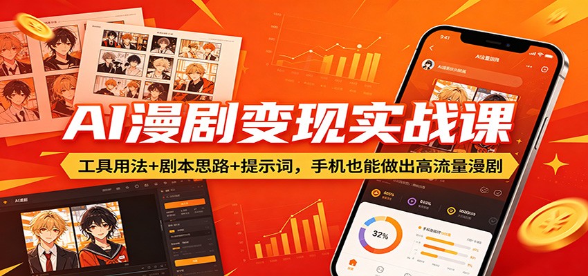 AI漫剧变现实战课：工具用法+剧本思路+提示词，手机也能做出高流量漫剧-hcnxn