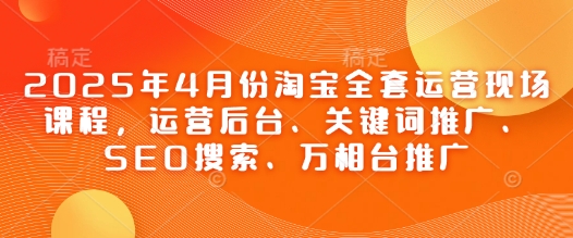 2025年4月份淘宝全套运营现场课程，运营后台、关键词推广、SEO搜索、万相台推广-hcnxn