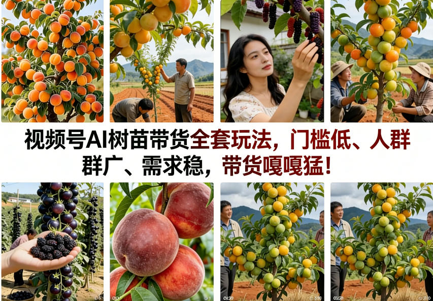 视频号AI树苗带货全套玩法，门槛低、人群广、需求稳，带货嘎嘎猛！(更新0426)-hcnxn