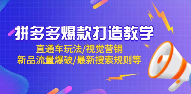 拼多多爆款打造教学：直通车玩法/视觉营销/新品流量爆破/最新搜索规则等-hcnxn