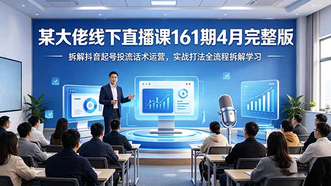 某大佬线下直播课161期4月完整版，拆解抖音起号投流话术运营，实战打法全流程拆解学习-hcnxn