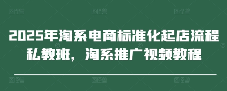 2025年淘系电商标准化起店流程私教班，淘系推广视频教程-hcnxn