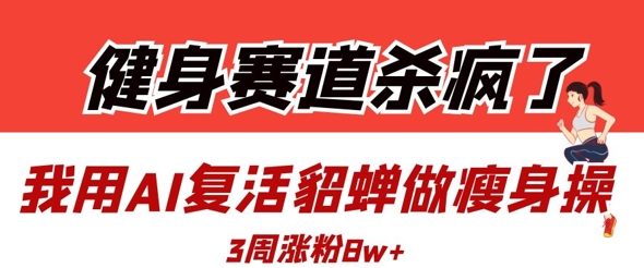 健身赛道杀疯了？我用AI复活貂蝉做瘦身操，3周涨粉8W-hcnxn