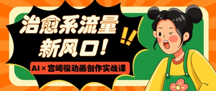 治愈系流量新风口，AI+宫崎骏动画创作实战课，从0到1打造爆款视频-hcnxn