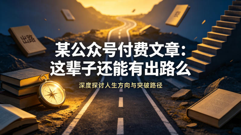 某公众号付费文章：这辈子还能有出路么-hcnxn