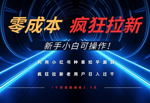 利用小红书种草知乎漏洞，零成本疯狂拉新日入数张，新手小白可操作-hcnxn