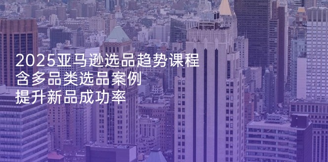 2025亚马逊选品趋势课程，含多品类选品案例，提升新品成功率-hcnxn