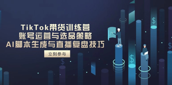 TikTok带货训练营，账号运营与选品策略，AI脚本生成与直播复盘技巧-hcnxn