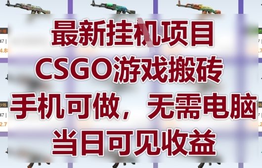 最新挂G项目，CSGO游戏搬砖，手机可做，无需电脑，当日见收益【揭秘】-hcnxn