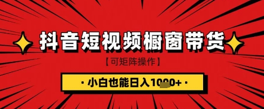 抖音短视频食品橱窗带货，小白轻松上手日入1k+【揭秘】-hcnxn