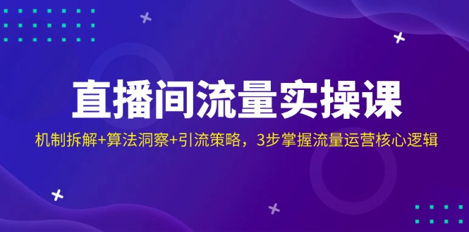 直播间流量实操课：机制拆解+算法洞察+引流策略，3步掌握流量运营核心逻辑-hcnxn
