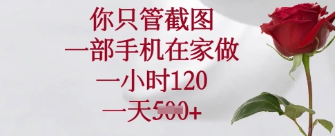 你只管截图，一部手机在家做，一小时120.一天5张【揭秘】-hcnxn