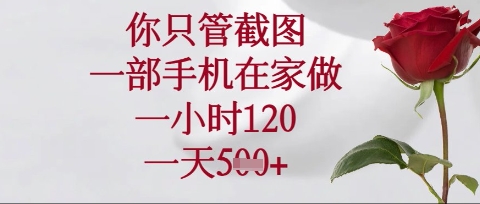 你只管截图，一部手机在家操作，一小时120.一天5张【揭秘】-hcnxn
