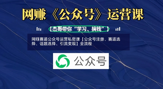 网创赛道公众号运营私密课【公众号注册、赛道选择、话题选择、引流变现】全流程-hcnxn