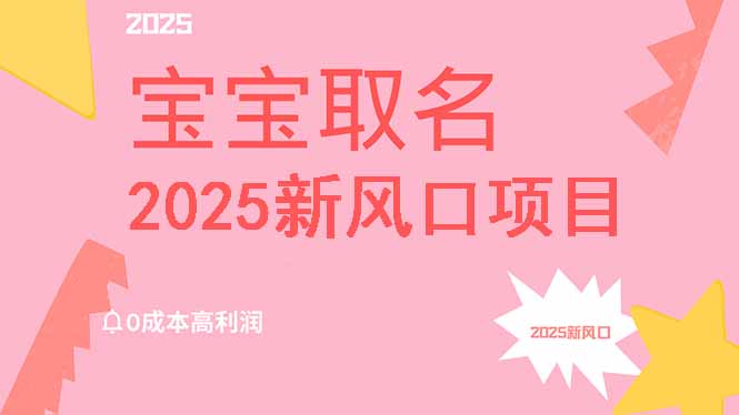 2025新风口项目宝宝取名，0成本高利润，附保姆级教程，月入过万不是梦-hcnxn