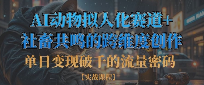 单日变现破千的流量密码，AI动物拟人化赛道+社畜共鸣的跨维度创作-hcnxn