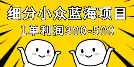 细分小众蓝海项目，一单利润3张，每月收入稳定过1w+-hcnxn