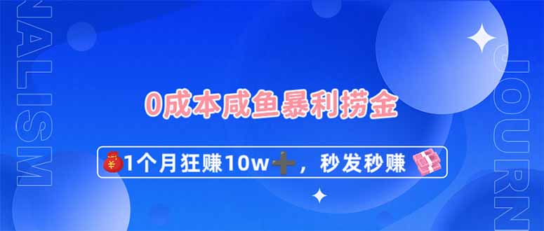 0成本闲鱼暴利捞金，1个月狂赚10W+，秒发秒赚新玩法-hcnxn