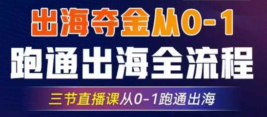 2025出海夺金从0-1跑通出海全流程，三节直播课从0-1跑通出海，教你用AI跑通全流程-hcnxn