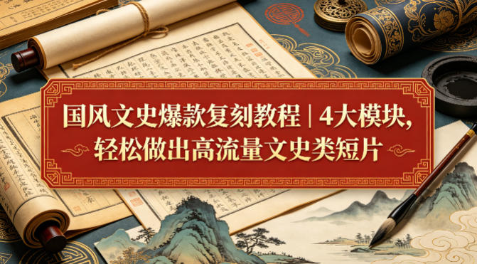 国风文史爆款复刻教程｜4大模块，轻松做出高流量文史类短片-hcnxn