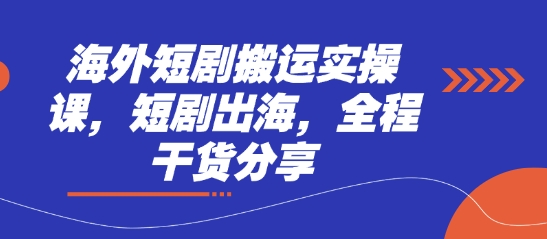 海外短剧搬运实操课，短剧出海，全程干货分享-hcnxn