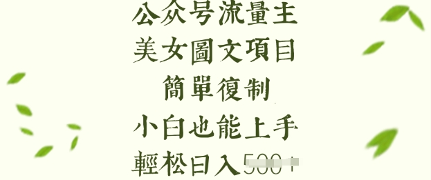 流量主长期收益项目，美女图片简单复制，小白也能上手，轻松日入5张-hcnxn