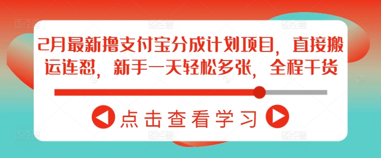 2月最新撸支付宝分成计划项目，直接搬运连怼，新手一天轻松多张，全程干货-hcnxn