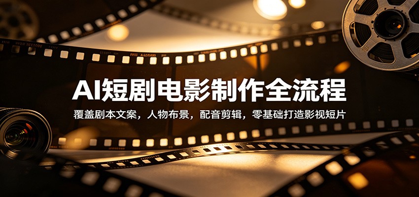 AI短剧电影制作全流程：覆盖剧本文案，人物布景，配音剪辑，零基础打造影视短片-hcnxn