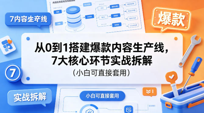 从0到1搭建爆款内容生产线，7大核心环节实战拆解(小白可直接套用)-hcnxn