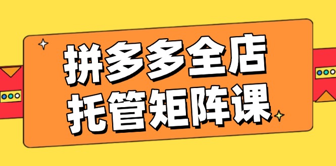 拼多多全店托管矩阵课，盈利动销玩法，高效计划设置，提升店铺效益-hcnxn