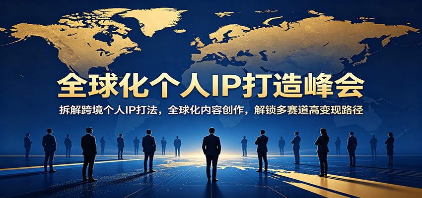 全球化个人IP打造峰会：拆解跨境个人IP打法，全球化内容创作，解锁多赛道高变现路径-hcnxn