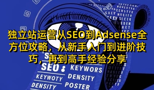 独立站运营从SEO到Adsense全方位攻略，从新手入门到进阶技巧，再到高手经验分享-hcnxn