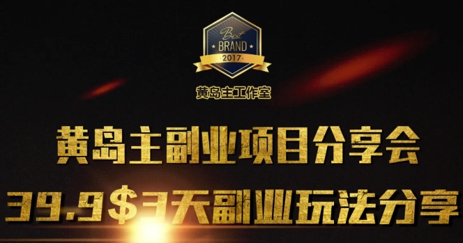 黄岛主副业分享会1期：3天3个副业玩法，速度上车-hcnxn