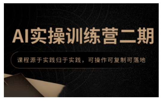 AI实操训练营二期，课程源于实践归于实践，可操作可复制可落地-hcnxn