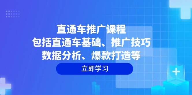 直通车推广课程：包括直通车基础、推广技巧、数据分析、爆款打造等-hcnxn