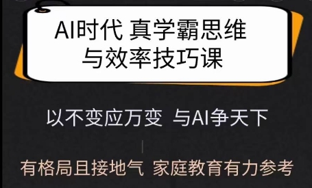 Ai时代真学霸思维与学习方法课，有格局且接地气，家庭教育有力参考-hcnxn
