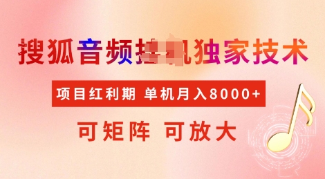 全网首发搜狐音频挂JI独家技术，项目红利期，可矩阵可放大，稳定月入8k【揭秘】-hcnxn