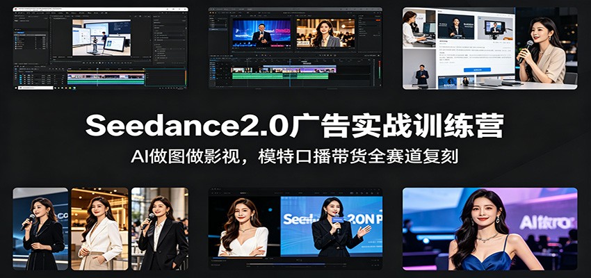Seedance2.0广告实战训练营：AI做图做影视，模特口播带货全赛道复刻-hcnxn