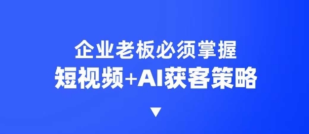 企业短视频AI获客霸屏流量课，6步短视频+AI突围法，3大霸屏抢客策略-hcnxn