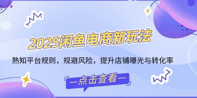 2025闲鱼电商新玩法，熟知平台规则，规避风险，提升店铺曝光与转化率-hcnxn