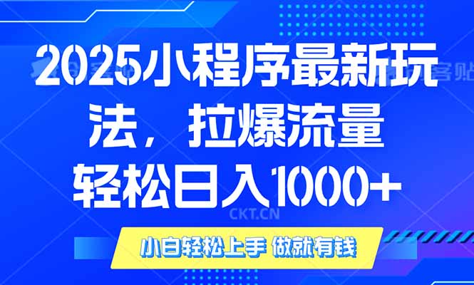 2025年小程序最新玩法，流量直接拉爆，单日稳定变现1000+-hcnxn