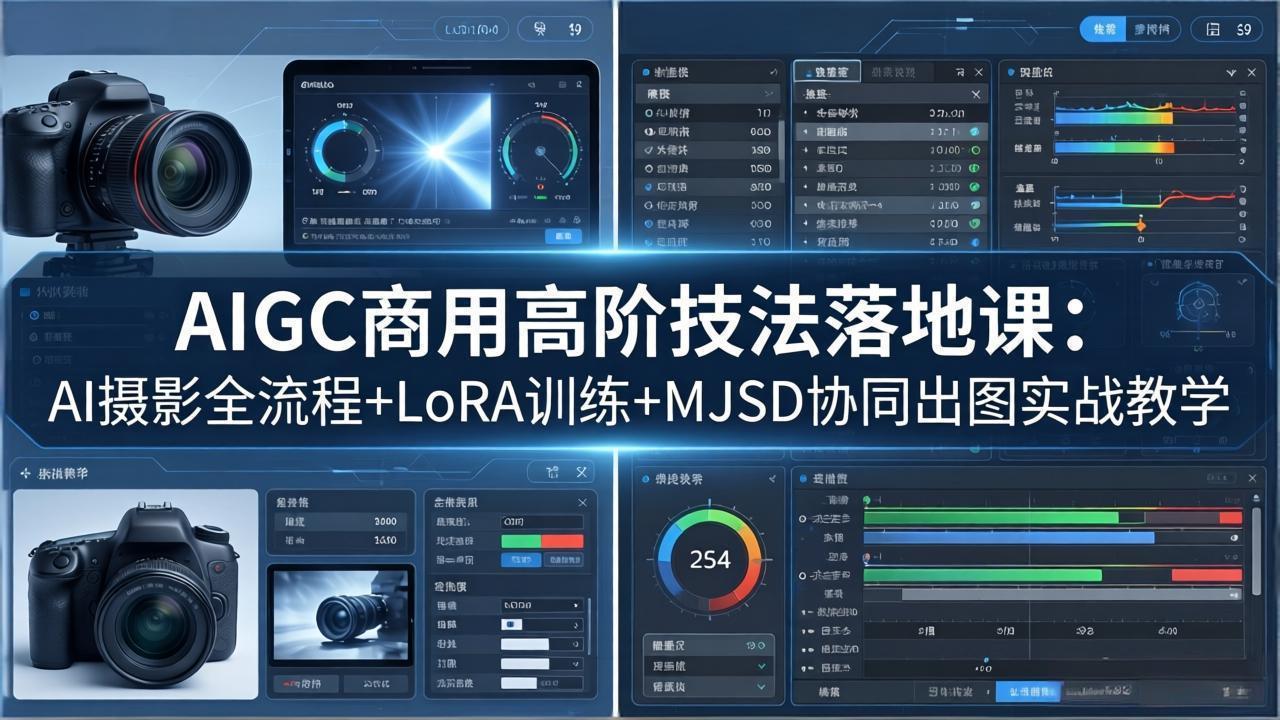 AIGC商用高阶技法落地课：AI摄影全流程+LoRA训练+MJSD协同出图实战教学-hcnxn