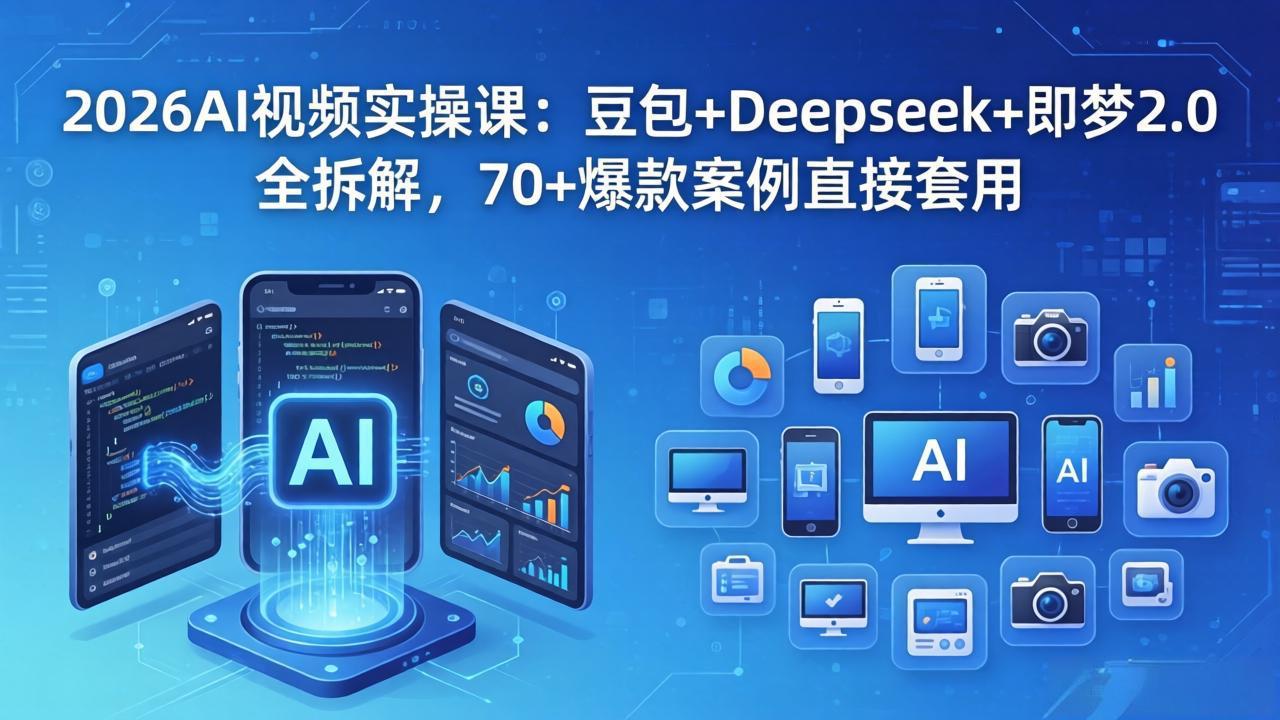 2026AI视频实操课：豆包+Deepseek+即梦2.0全拆解，70+爆款案例直接套用-hcnxn