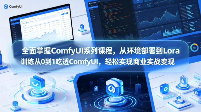 全面掌握ComfyUI系列课程，从环境部署到Lora训练从0到1吃透ComfyUI，轻松实现商业实战变现-hcnxn