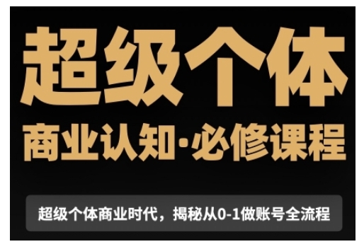 超级个体商业认知觉醒视频课，商业认知·必修课程揭秘从0-1账号全流程-hcnxn
